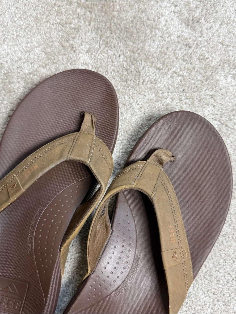 Reef Men’s Cushion Phantom 2.0 Sandals Flip Flop in Brown Tan 10